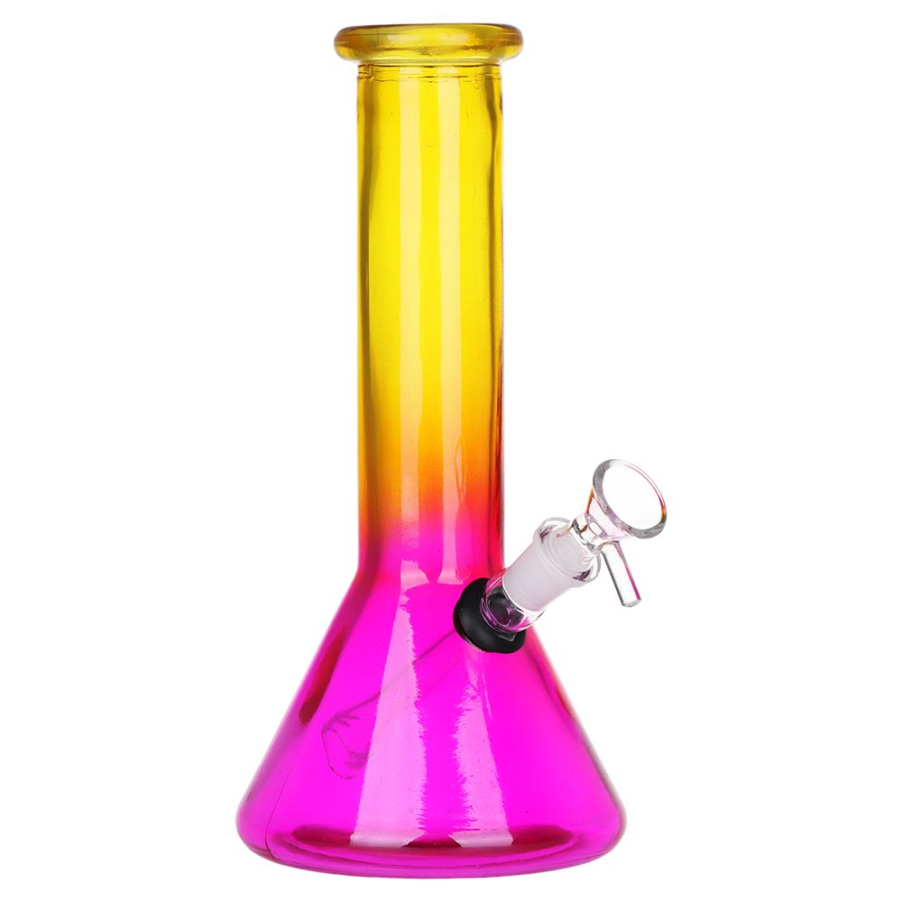 SeshGear Boxed Ombre Beaker Glass Water Pipe - 10" / 14mm F / Colors Vary