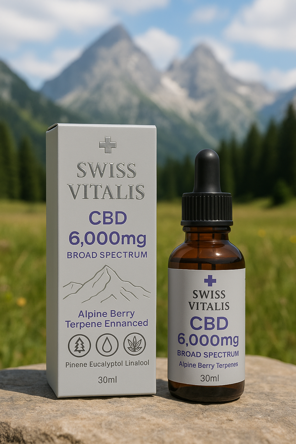 Swiss Vitalis Broad Spectrum CBD 6000mg – Alpine Enhanced Terpenes